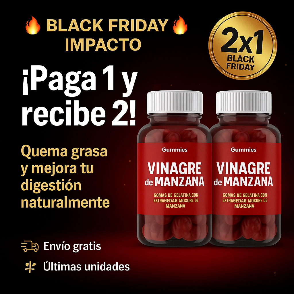 ¡Solo por Black Friday! 🍎 Paga 1 y recibe 2 Gomitas de Vinagre – Pocas unidades