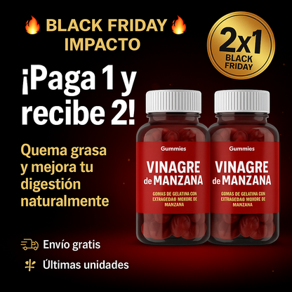 ¡Solo por Black Friday! 🍎 Paga 1 y recibe 2 Gomitas de Vinagre – Pocas unidades